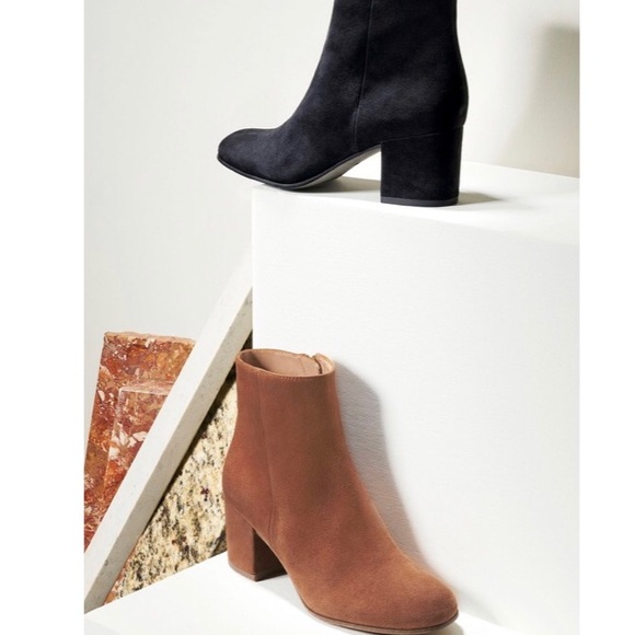 Halogen Shoes - Halogen Suede block heel brown bootie sz 10